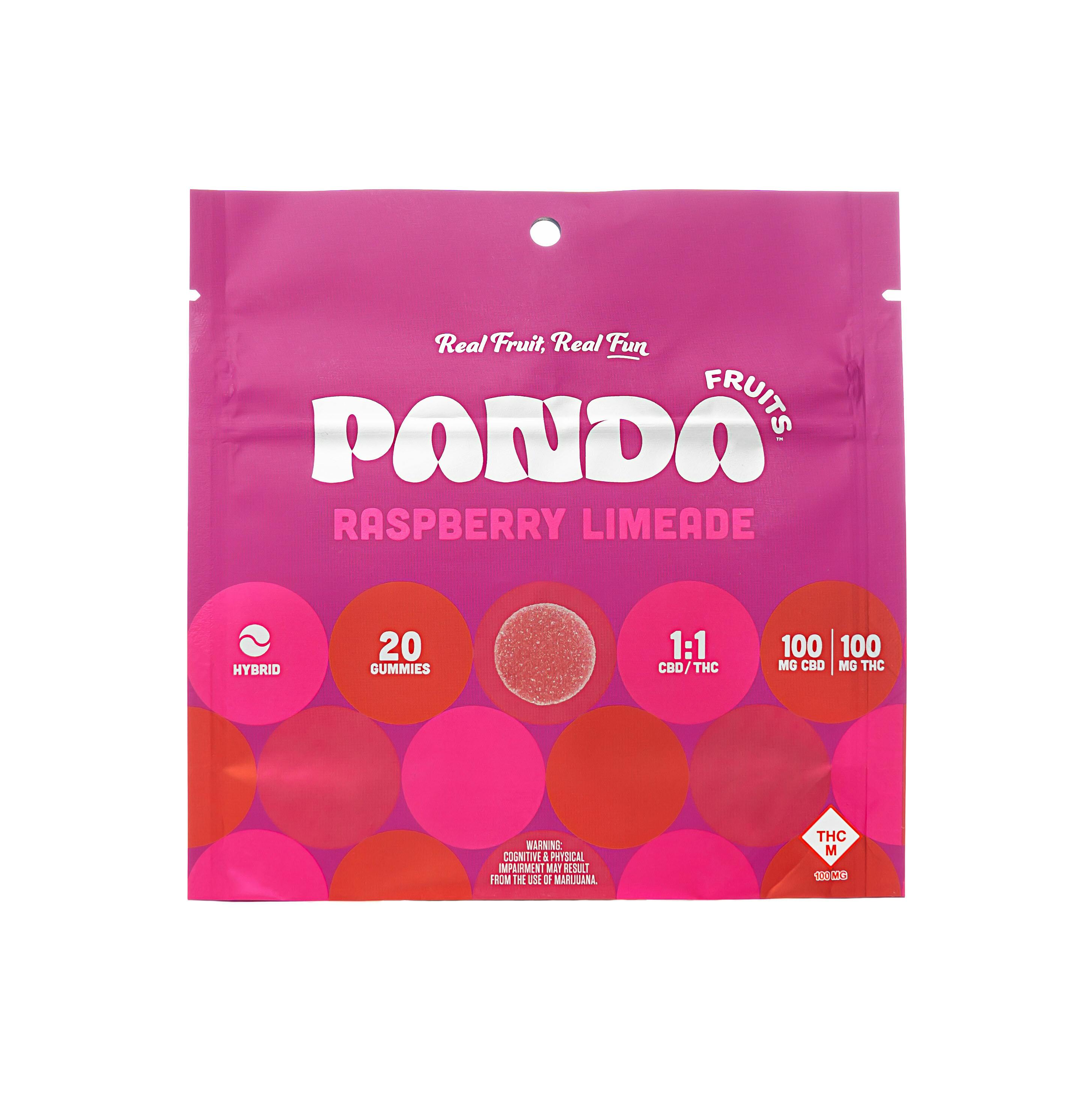 Panda Fruits Raspberry Limeade 100mg CBD:100mg THC