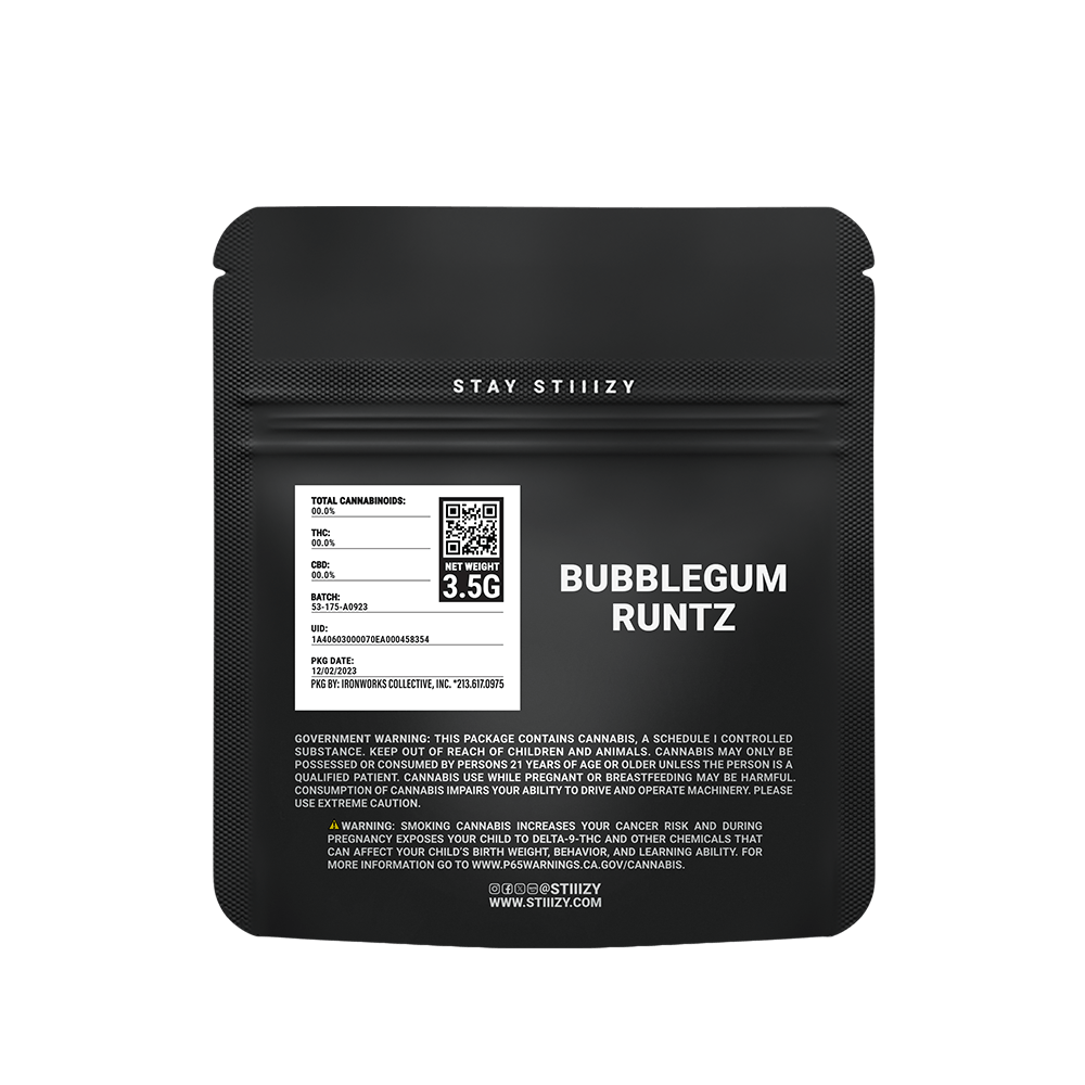 - BUBBLEGUM RUNTZ - 3.5G Black Label Mylar 1 - BUBBLEGUM RUNTZ - 3.5G Black Label Mylar