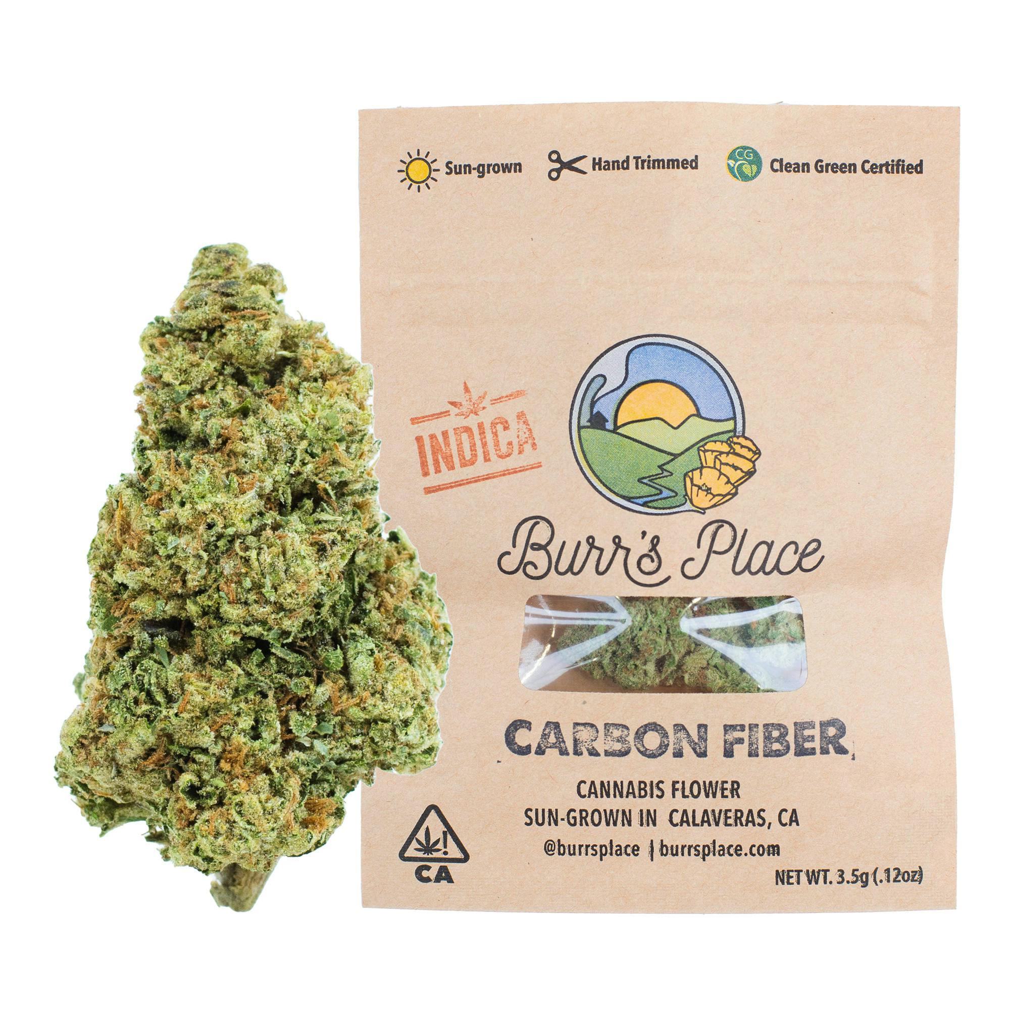 Burr's Place | Carbon Fiber - 3.5g Bag (Indica) 2 Burr's Place | Carbon Fiber - 3.5g Bag (Indica)
