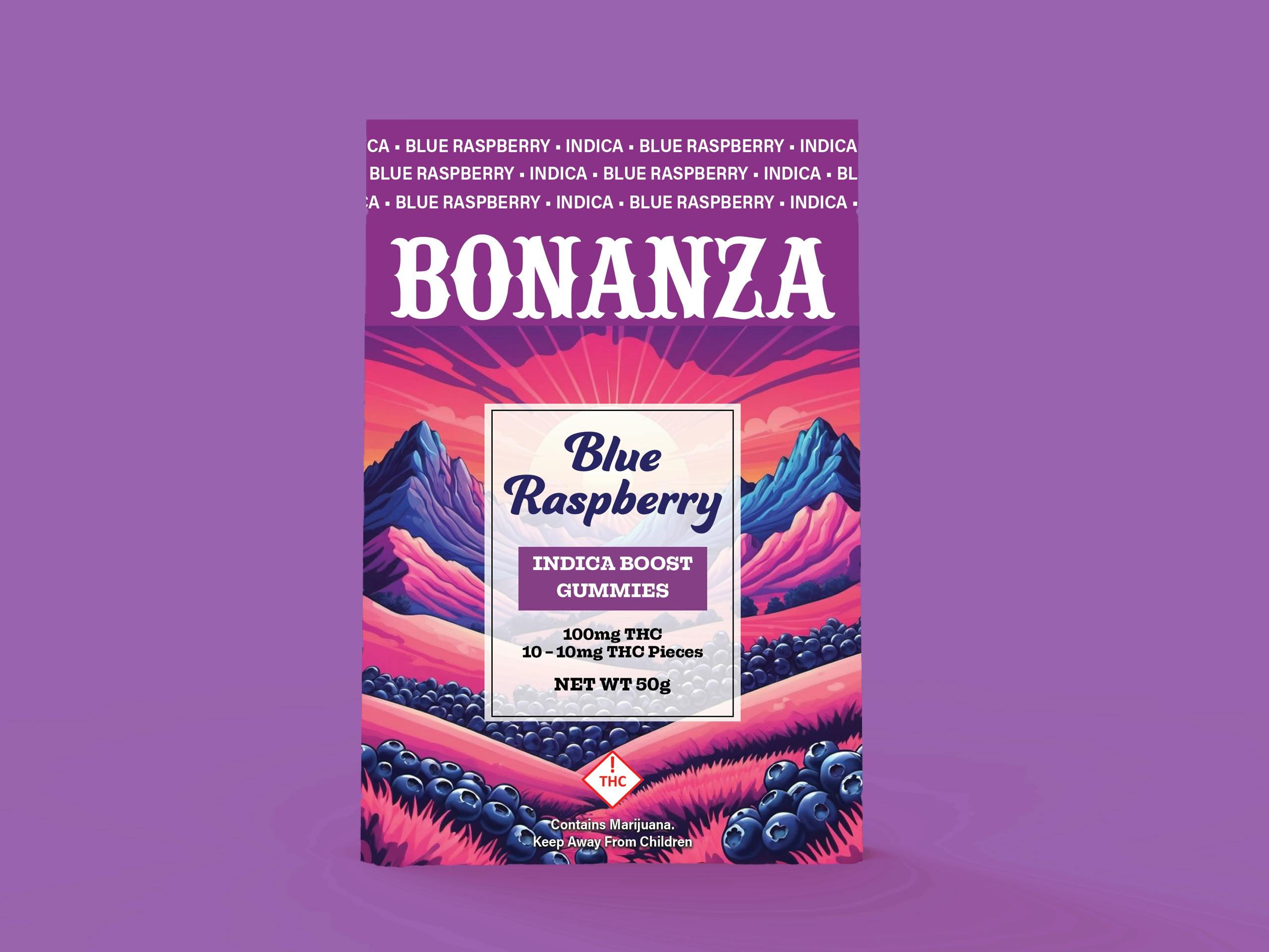 Boosted Gummies Blue Rasberry Indica 1 Boosted Gummies Blue Rasberry Indica