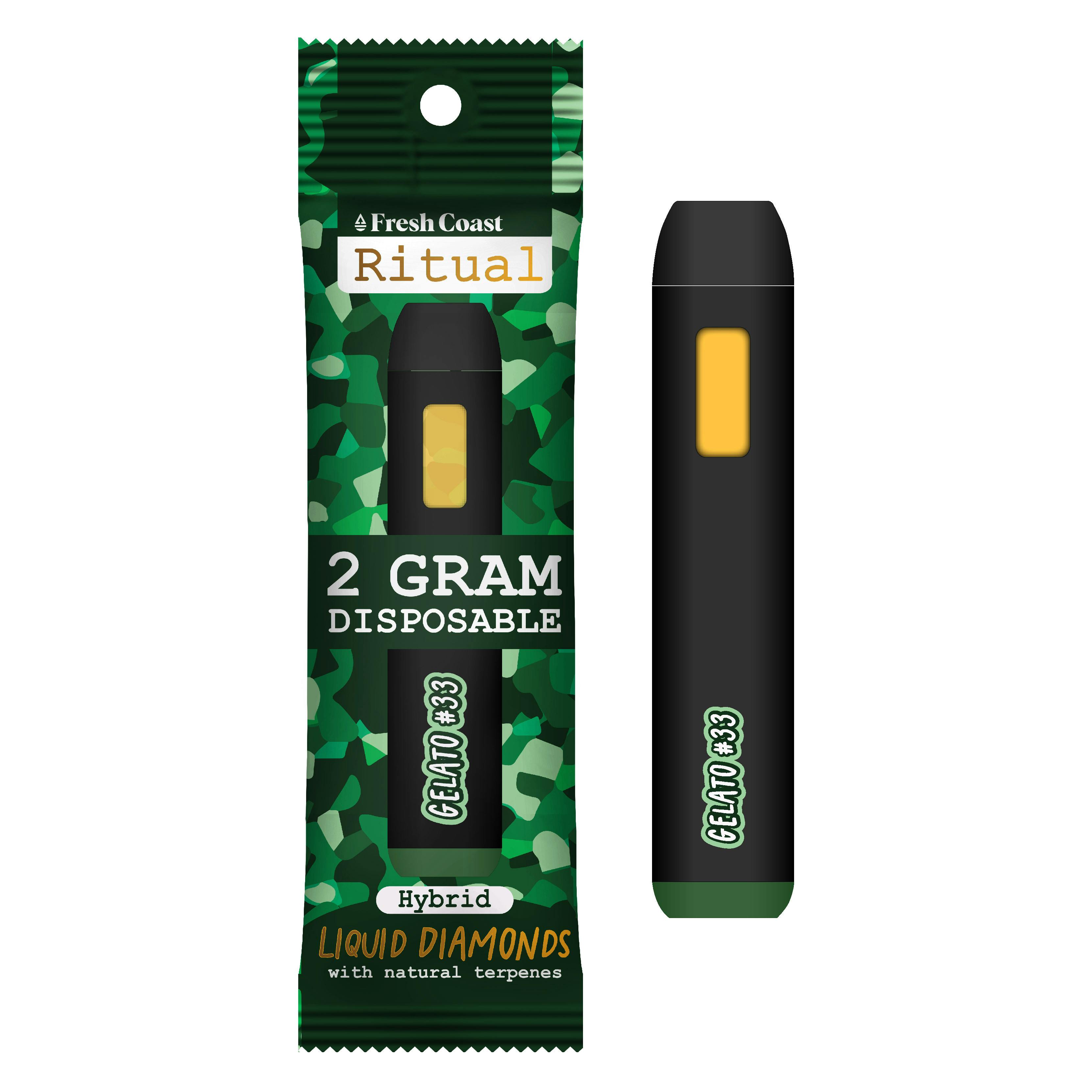 Gelato #33 | Ritual Liquid Diamond 2g Disposable | Hybrid 1 Gelato #33 | Ritual Liquid Diamond 2g Disposable | Hybrid