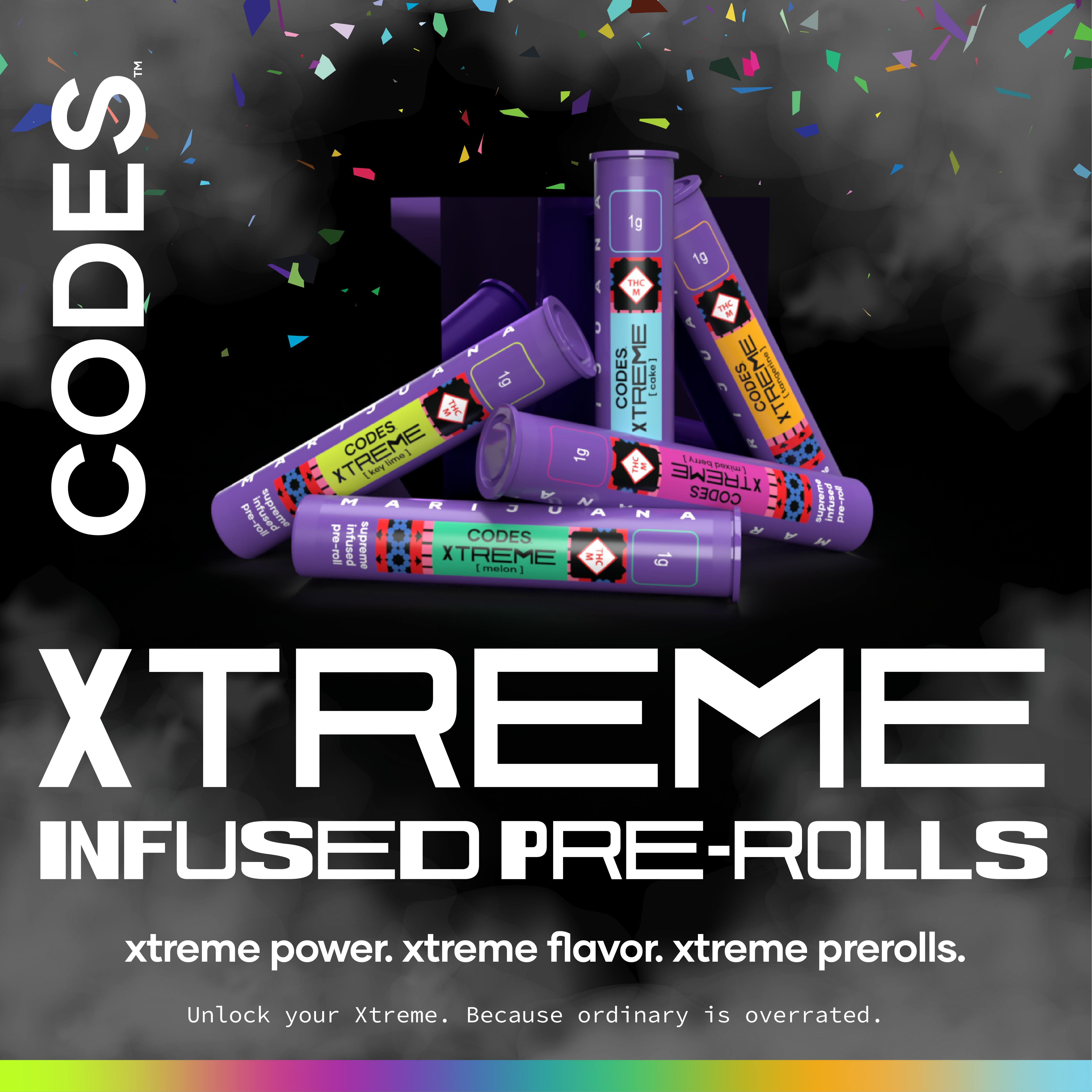 Codes: Infused Pre-Roll | Key Lime x Hollywood | Xtreme J's | 1g 1 Codes: Infused Pre-Roll | Key Lime x Hollywood | Xtreme J's | 1g