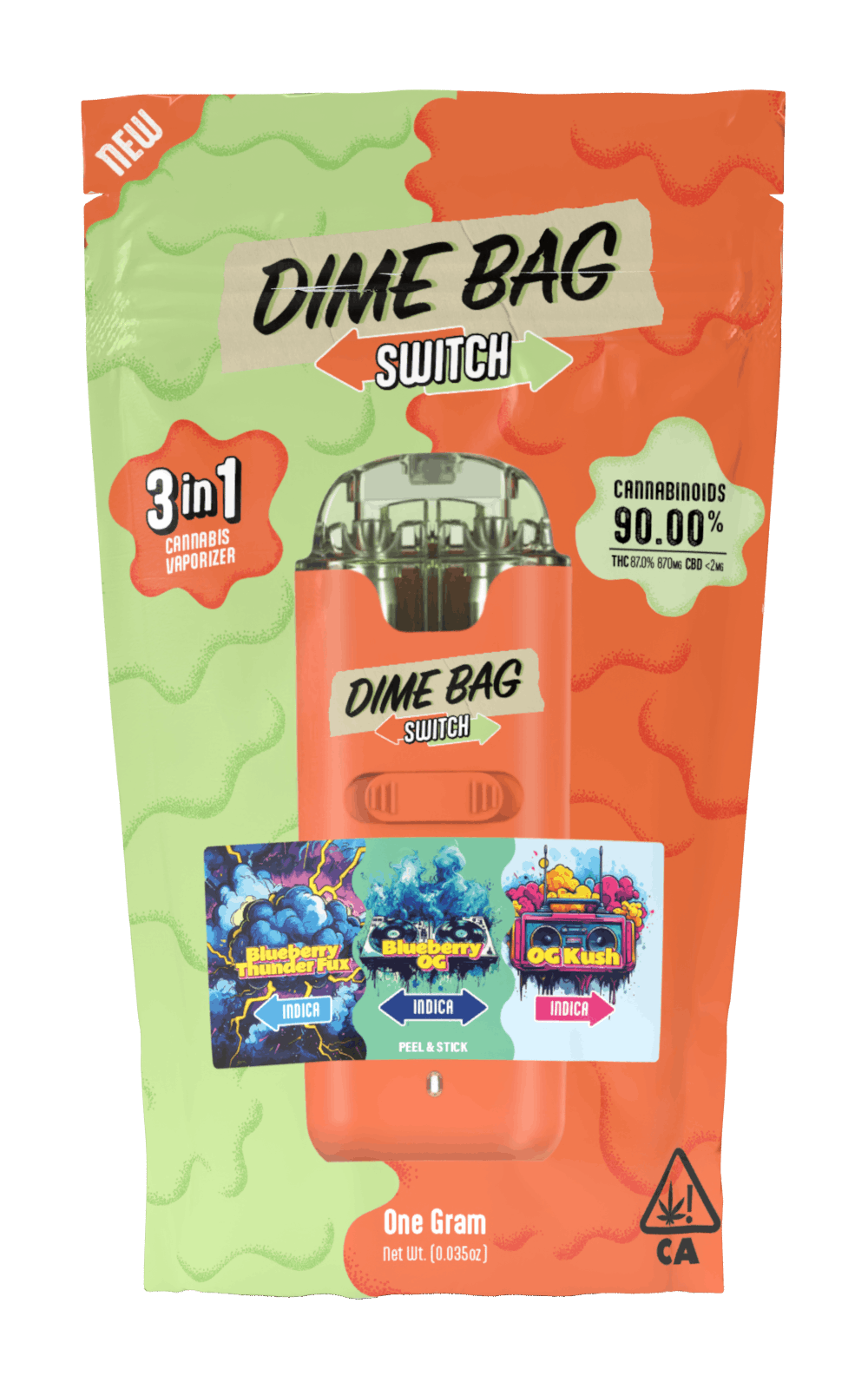 Dime Bag | Blueberry Thunder Fux x OG Kush Indica SWITCH (1g)