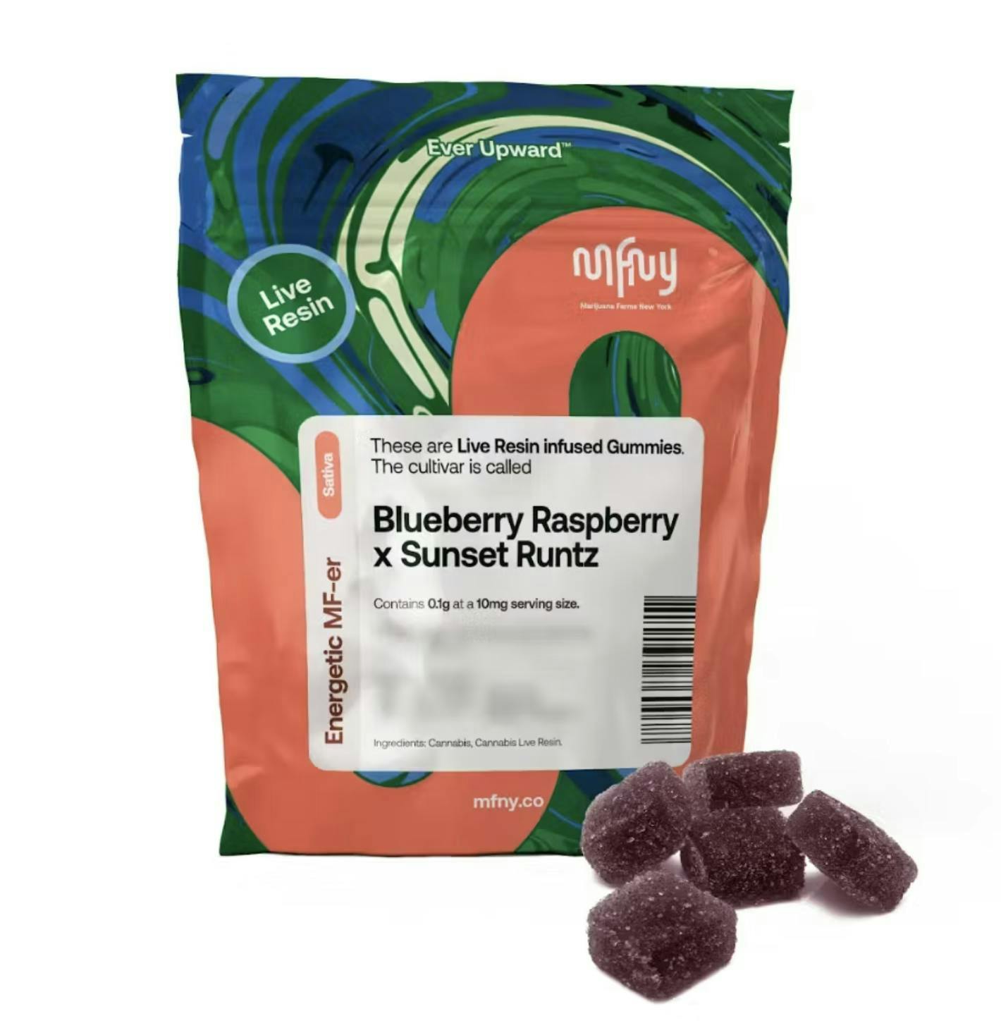 Blueberry Raspberry x Sunset Runtz Live Resin Gummies | 100mg 10pk