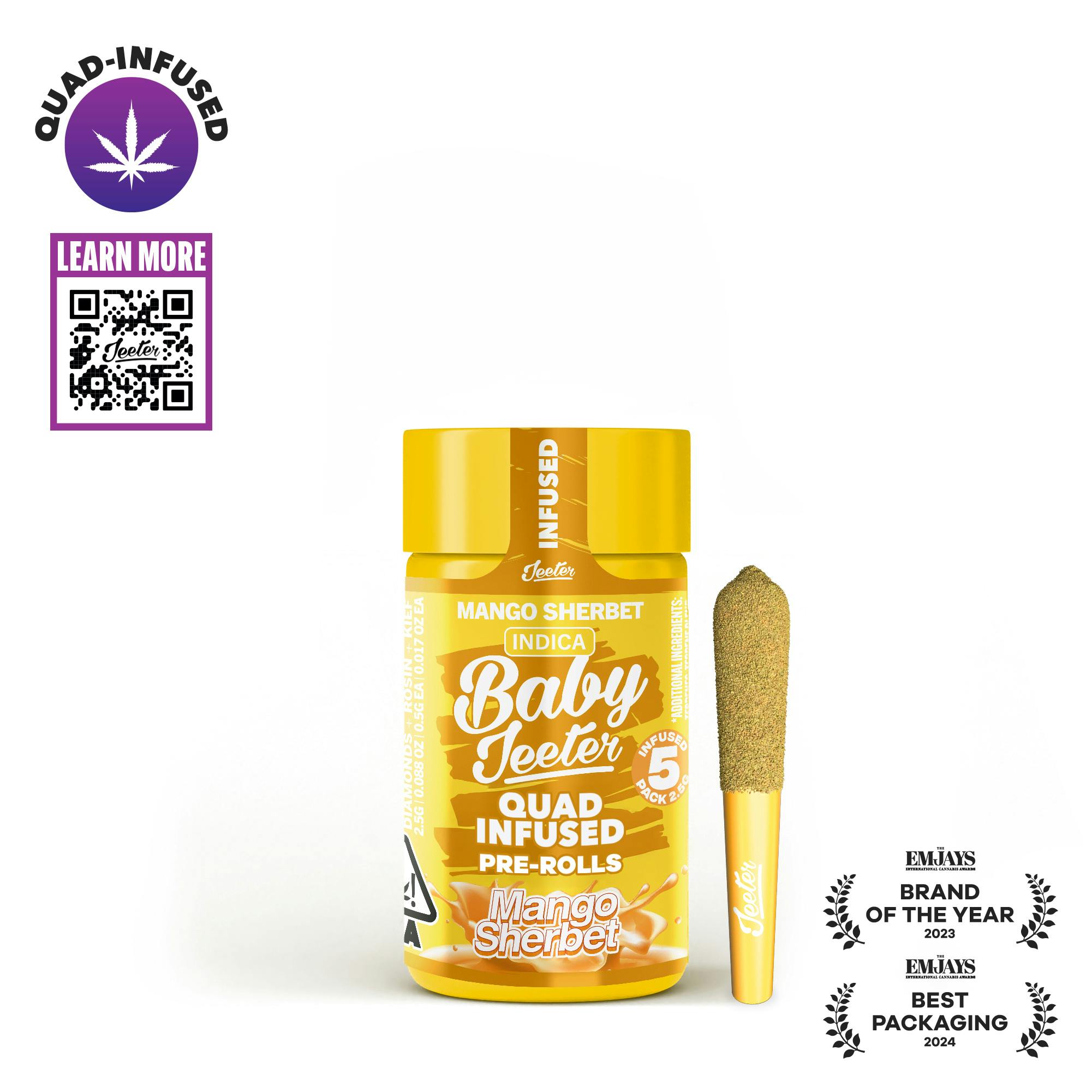 Baby Jeeter | Quad-Infused - Mango Sherbet 1 Baby Jeeter | Quad-Infused - Mango Sherbet