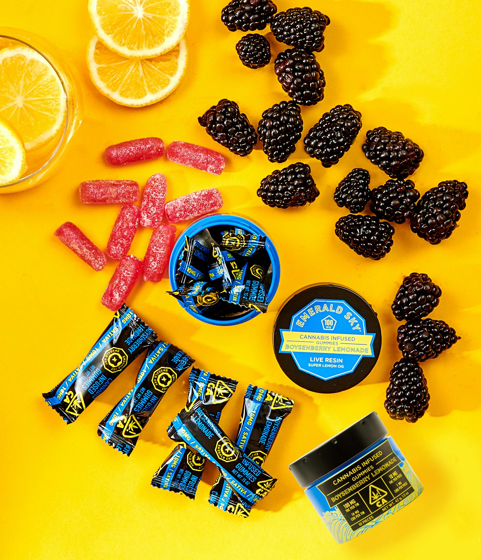 Emerald Sky Live Resin Gummies - Boysenberry Lemonade 100mg