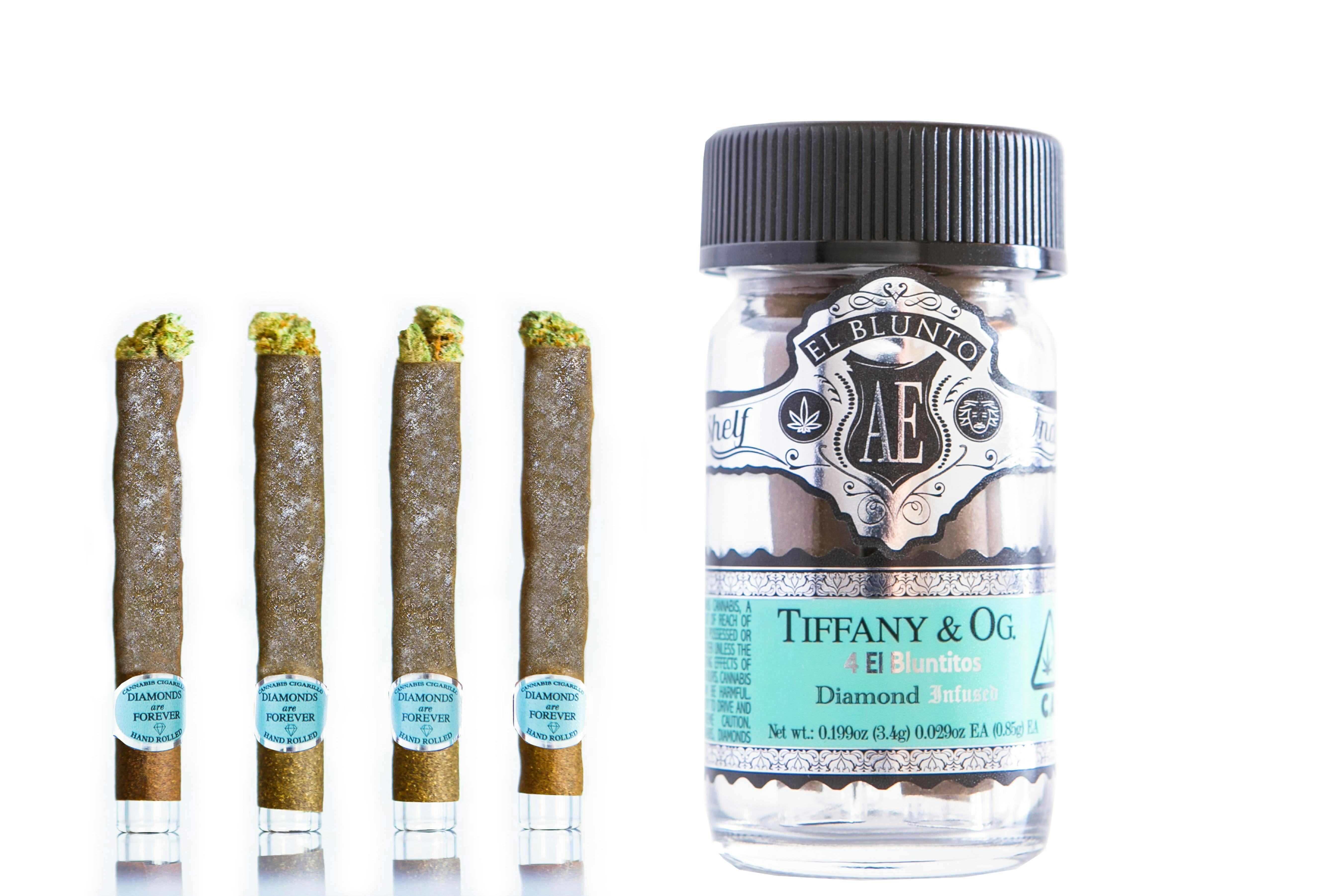 El Bluntito 4-Pack Diamond Infused - Tiffany & OG - 4 x .85G [Mini Blunt]