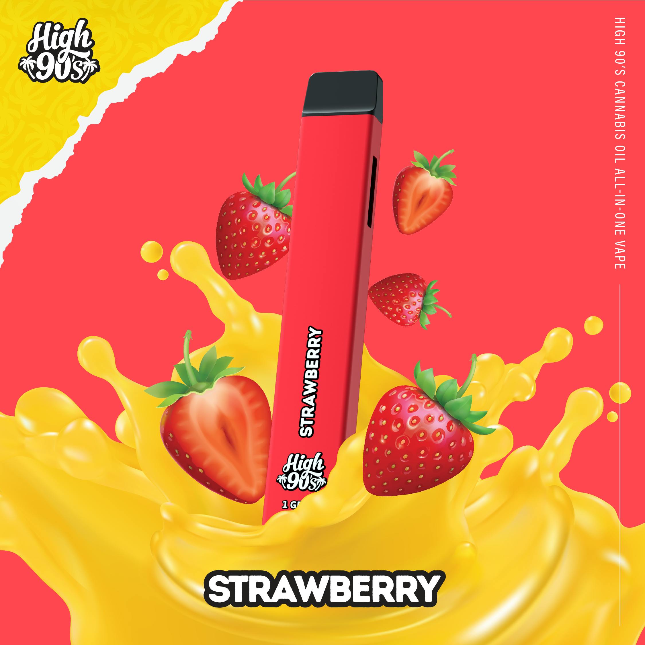 High 90s : Strawberry 1g All-In-One Vape
