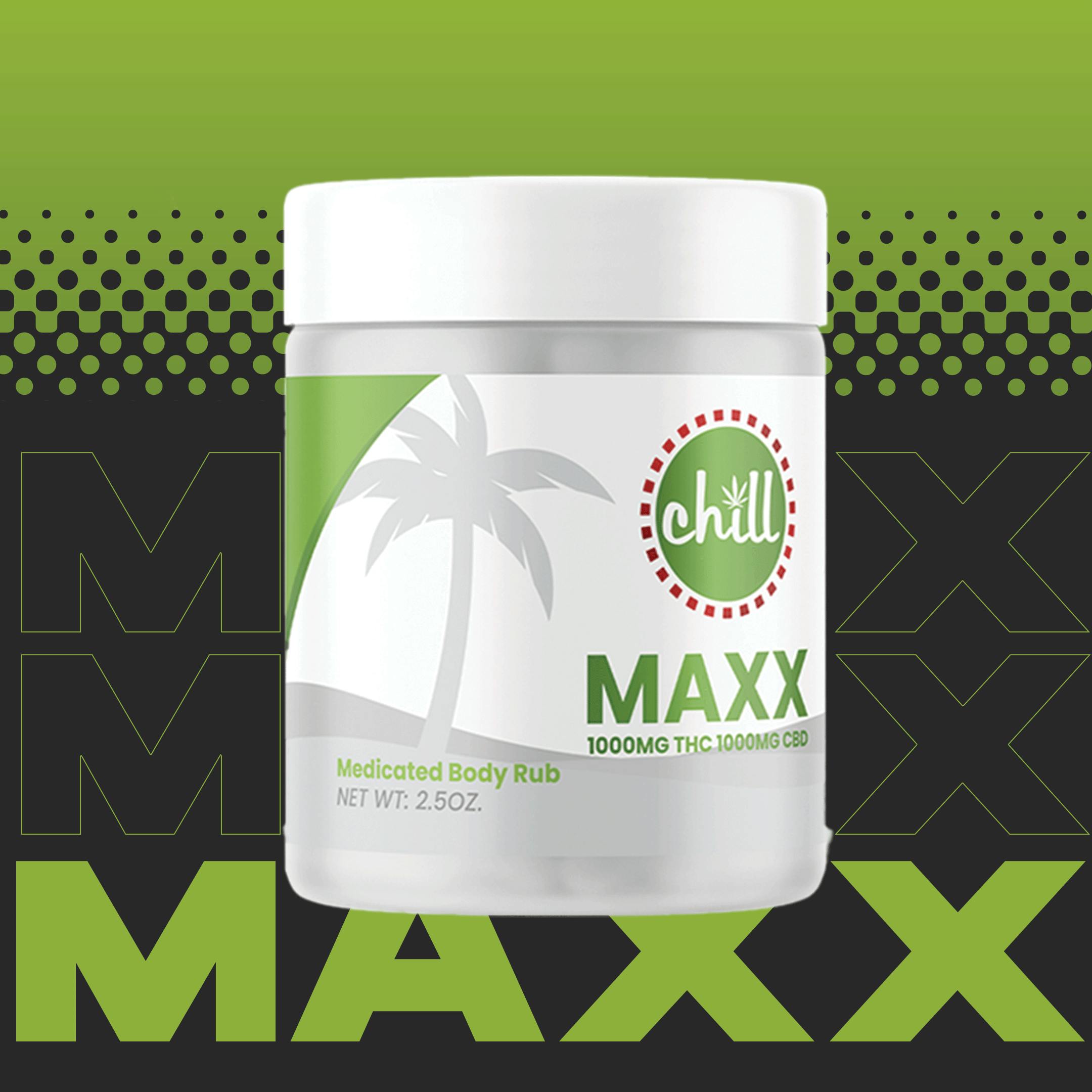 1000mg THC : 1000mg CBD | MAXX Body Rub | Chill Medicated | REC