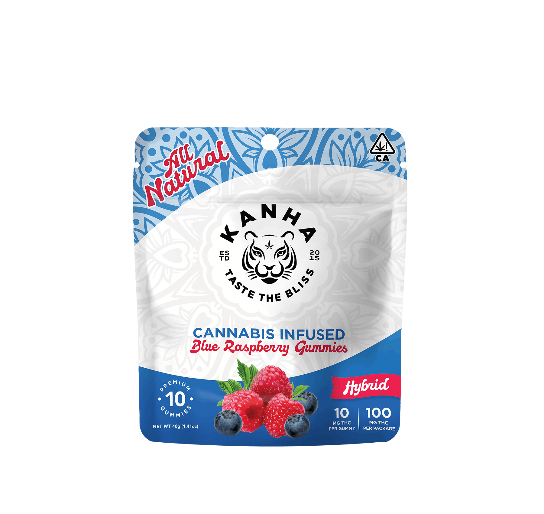 KANHA | Blue Raspberry | Hybrid | 100mg THC | 10-pack