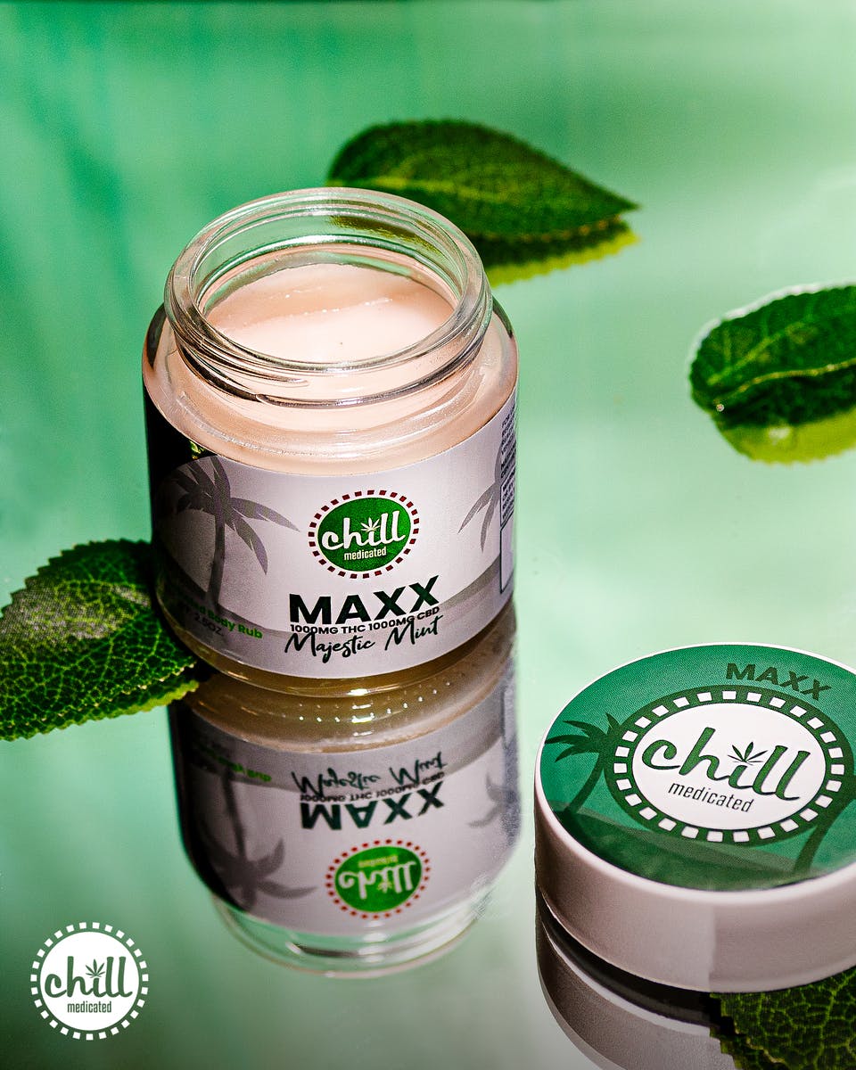 1000mg THC : 1000mg CBD | MAXX Majestic Mint Body Rub | MED