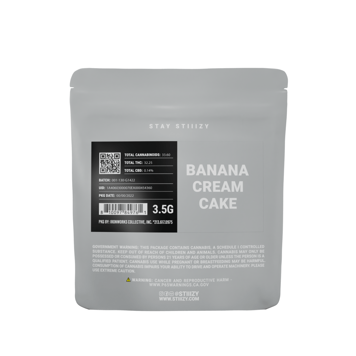 - BANANA CREAM CAKE - 3.5G Grey Label Mylar