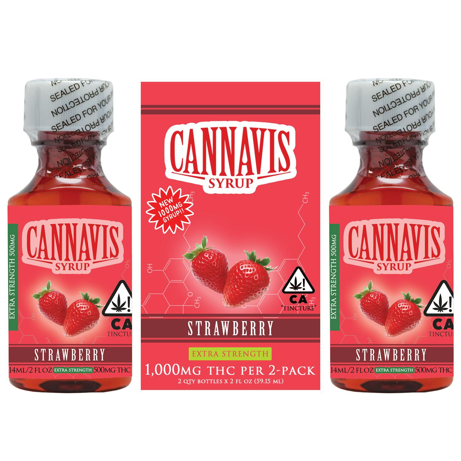 1,000MG Strawberry Syrup Tincture Box (2pk)