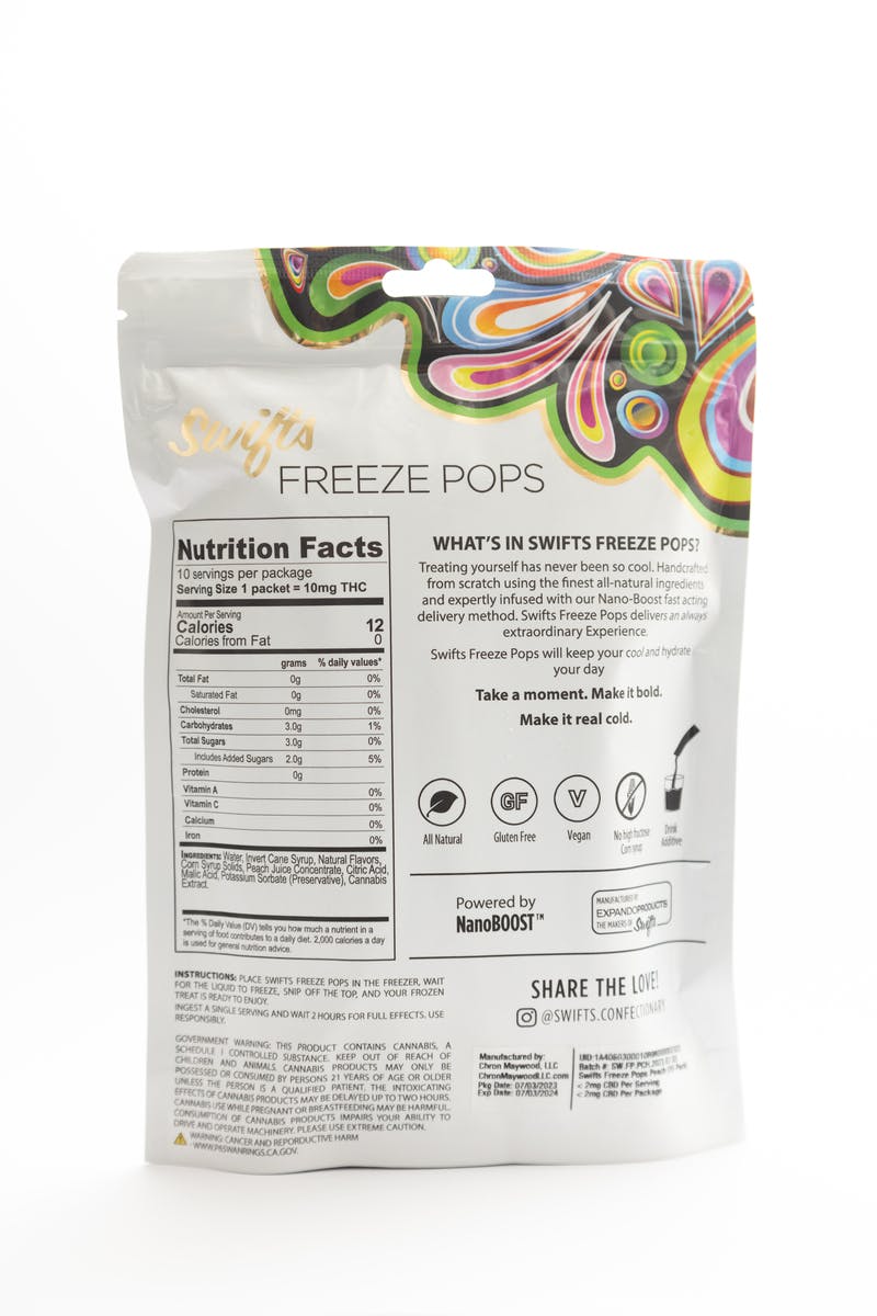 Swifts Freeze Pops Peach - 100MG