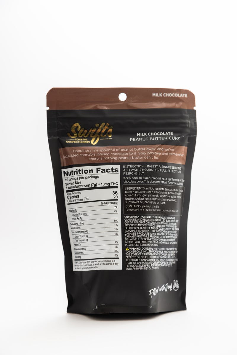 Swifts Peanut Butter Cups Milk Chocolate - 100MG - ROSIN - Sativa